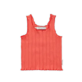 Rib Singlet Top – coral pink